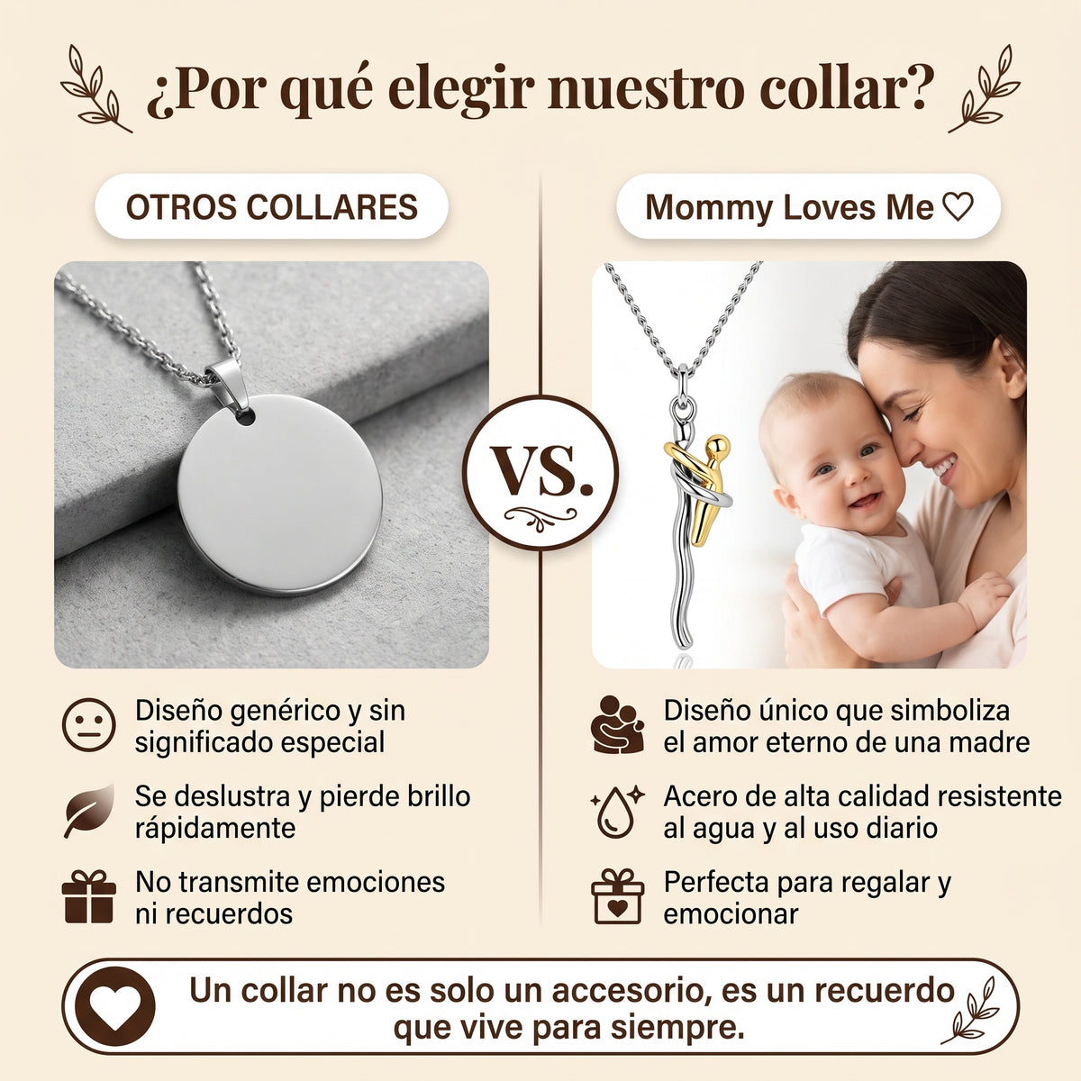 Collar de 2 Piezas: Mamá y Bebé
